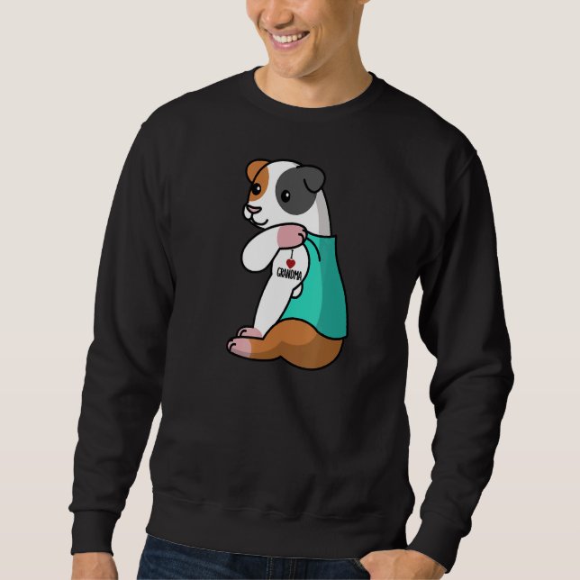 I Love Grandma Tattoo Guinea Pig Grandmother Pet Sweatshirt (Front)