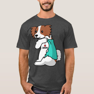 I Love Grandma Tattoo Papillon Grandmother Dog T-Shirt