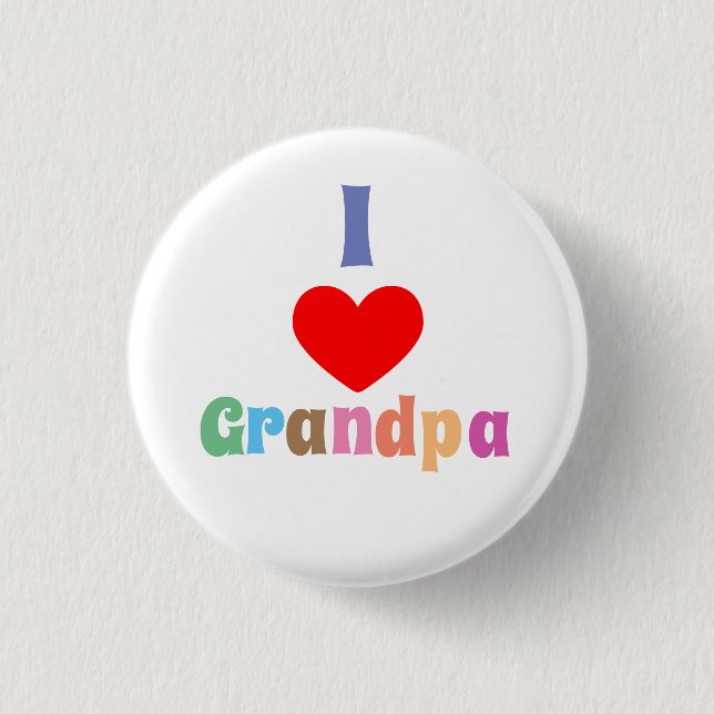 I Love Grandpa 3 Cm Round Badge (Front)