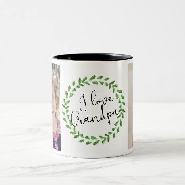 I Love Grandpa Custom Photo Mug (Center)