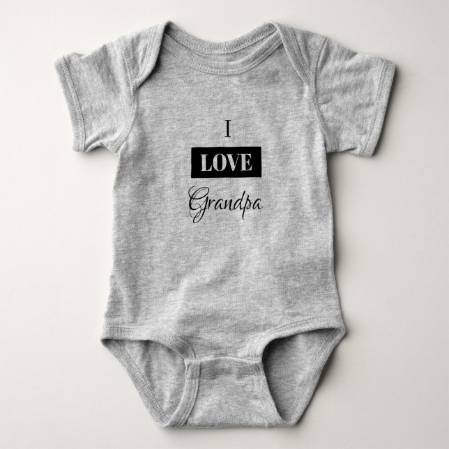 I LOVE GRANDPA one-piece Baby Bodysuit (Front)