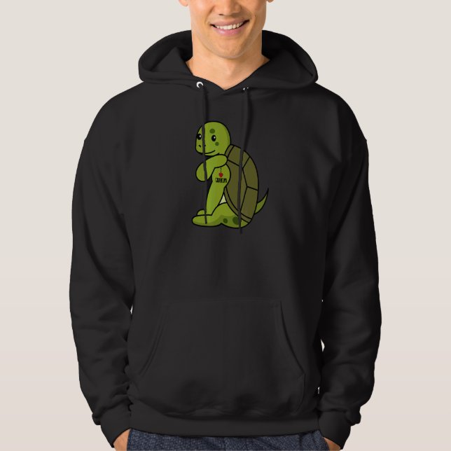 I Love Grandpa Tattoo Turtle Grandfather Pet Hoodie (Front)