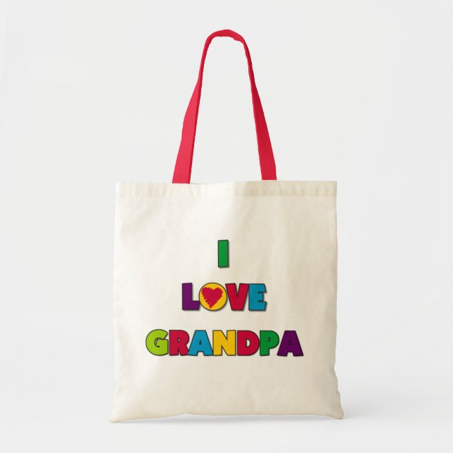I Love Grandpa Tshirts and Gifts Tote Bag (Front)