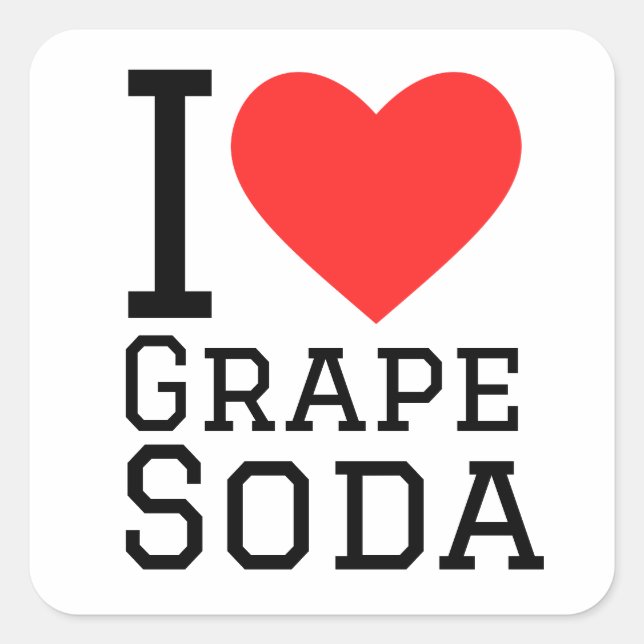 I love grape soda square sticker (Front)