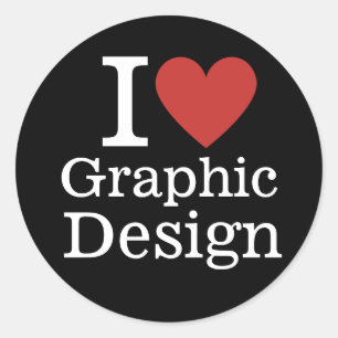 I ❤️ Love Graphic Design for Student/Faculty Classic Round Sticker