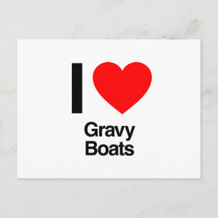 i love gravy boats postcard