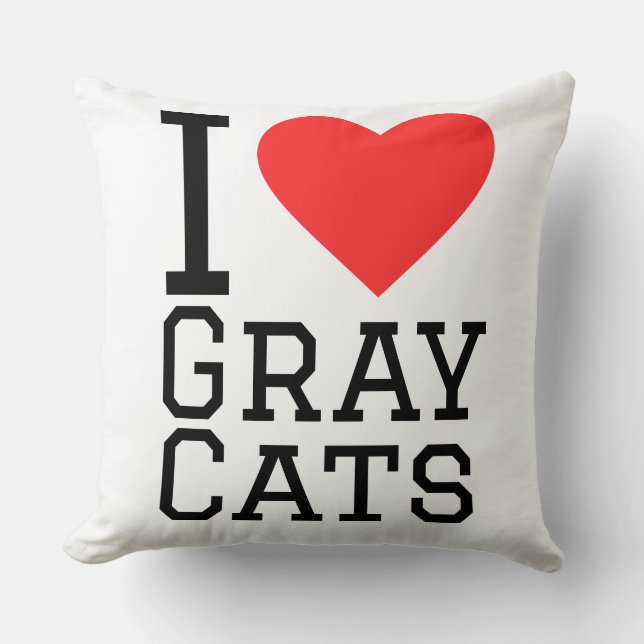 I love gray cats cushion (Front)