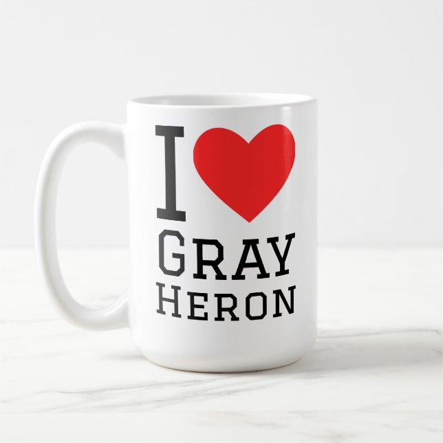 I love gray heron coffee mug (Left)
