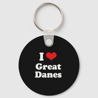 I Love Great Danes Key Ring