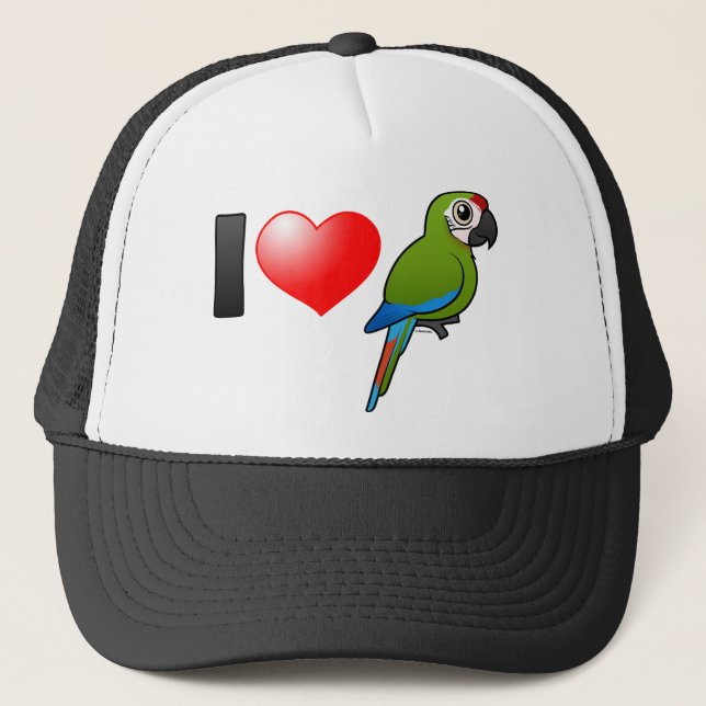 I Love Great Green Macaws Trucker Hat (Front)