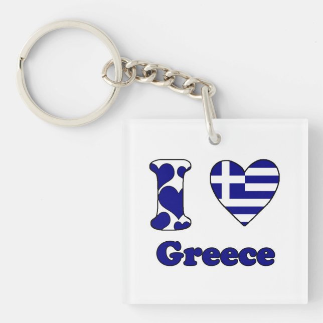 I love Greece Key Ring (Front)