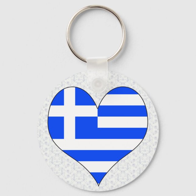 I Love Greece Key Ring (Front)