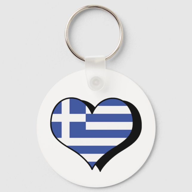 I Love Greece Keychain (Front)