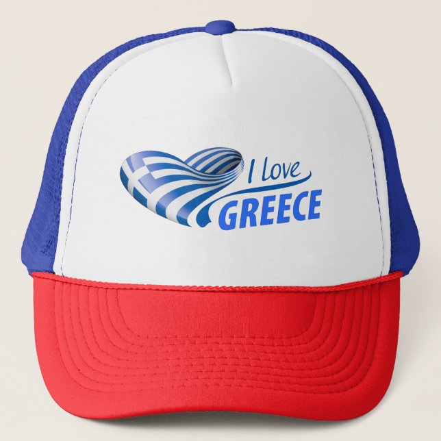 I Love Greece Trucker Hat (Front)