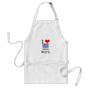 I Love Greek Boys Standard Apron