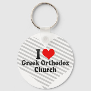 I love Greek Orthodox Church Key Ring
