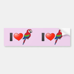 I Love Green-winged Macaws Bumper Sticker