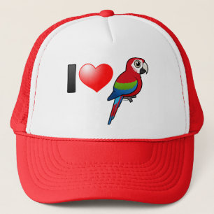 I Love Green-winged Macaws Trucker Hat