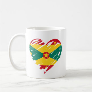 I Love Grenada - Grenadian Flag Heart Shape Coffee Mug