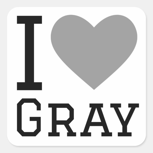 I love grey square sticker (Front)