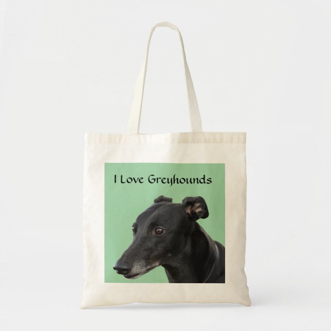 I Love Greyhounds Canvas Budget Tote Bag (Front)