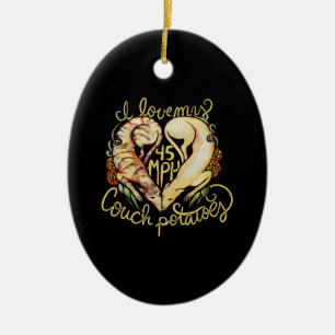 I love greyhounds cute 45 MPH Couch potatoes Ceramic Ornament