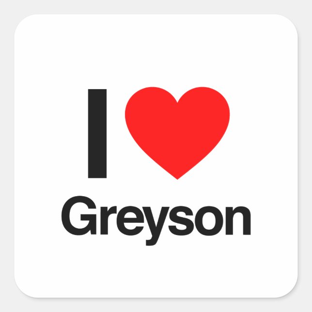 i love greyson square sticker (Front)