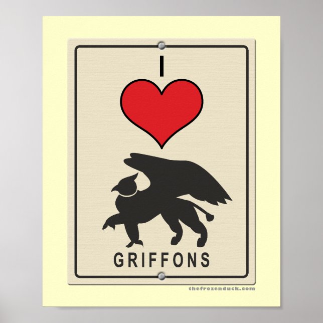 I Love Griffons Poster (Front)