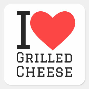 I love grilled cheese square sticker