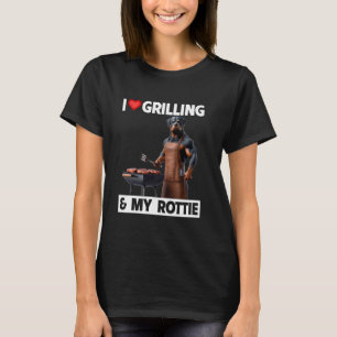 I Love Grilling & My Rottie Cookout BBQ Rottweiler T-Shirt