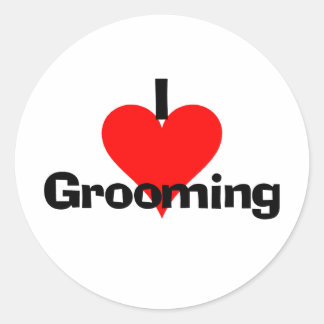 I Love Grooming Classic Round Sticker