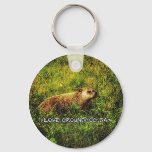 I love Groundhog Day keychain