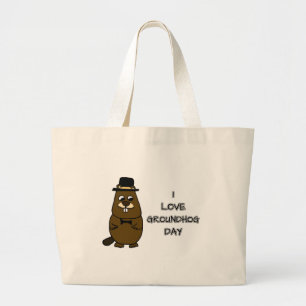 I love Groundhog Day Large Tote Bag