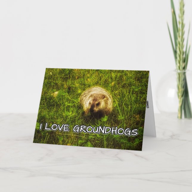 I love groundhogs greeting card (Front)