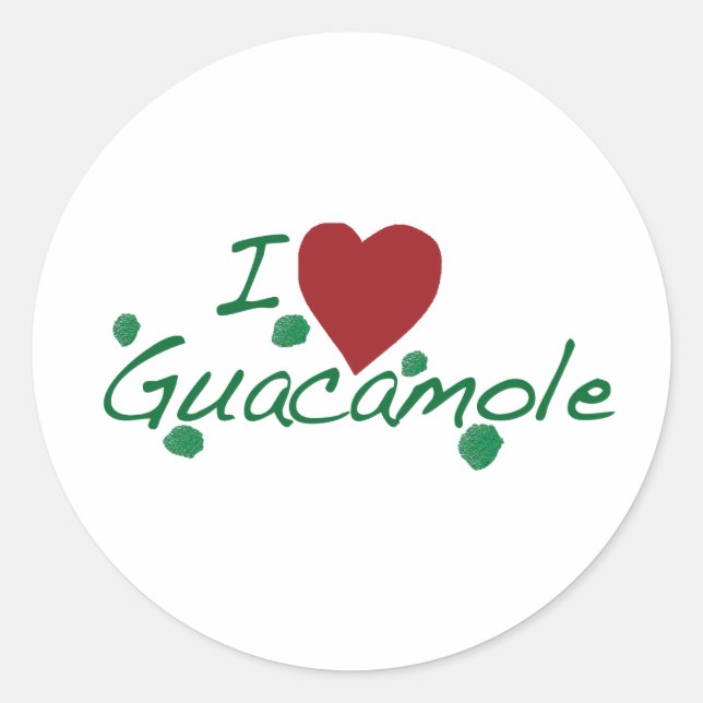 i love guacamole classic round sticker (Front)