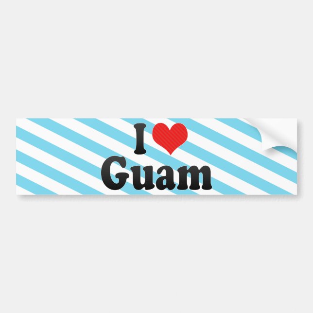I Love Guam Bumper Sticker (Front)
