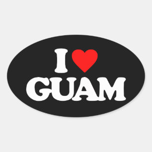 I LOVE GUAM OVAL STICKER
