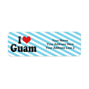 I Love Guam Return Address Label