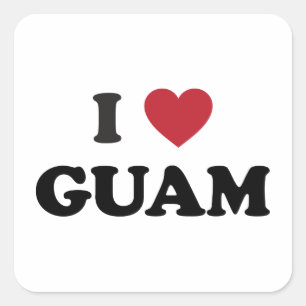 I Love Guam Square Sticker