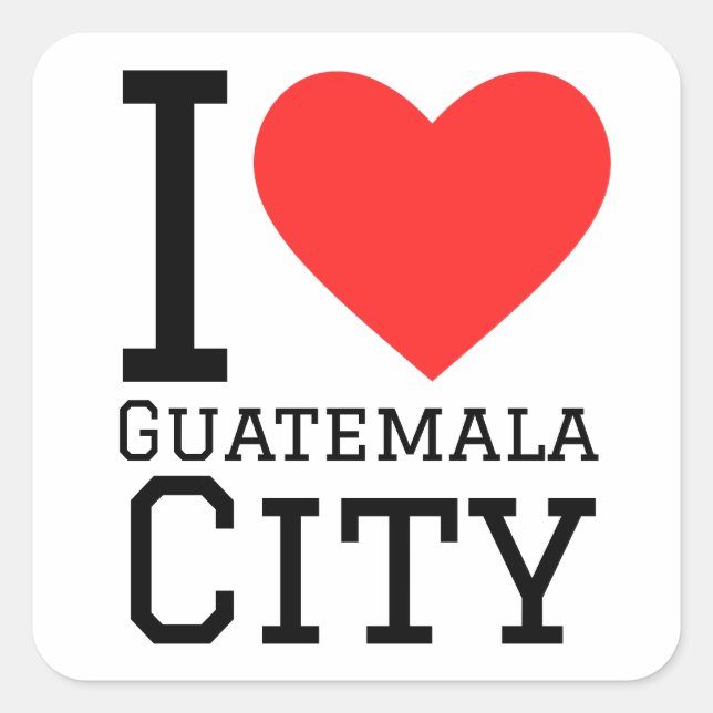 I love Guatemala City Square Sticker (Front)