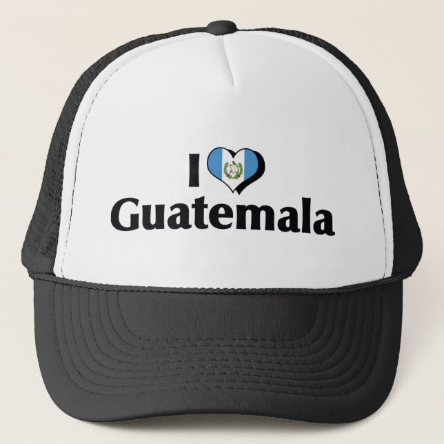 I Love Guatemala Flag Trucker Hat (Front)