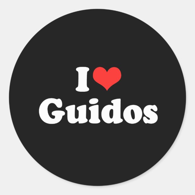 I Love Guidos Classic Round Sticker (Front)