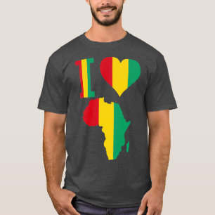 I love Guinea Conakry flag Africa Map T-Shirt