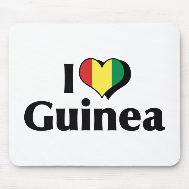 I Love Guinea Flag Mouse Pad (Front)