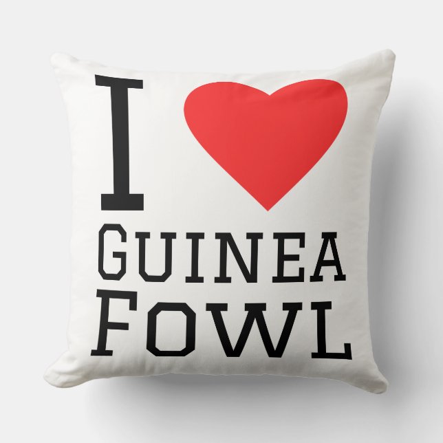 I love Guinea fowl Cushion (Front)
