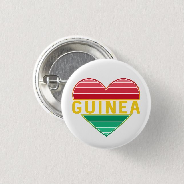 I Love Guinea, Guinean Heart 3 Cm Round Badge (Front & Back)
