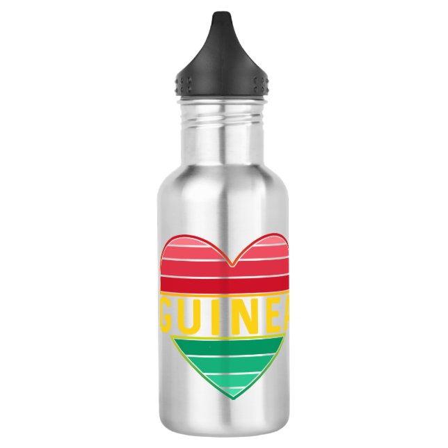 I Love Guinea, Guinean Heart 532 Ml Water Bottle (Left)
