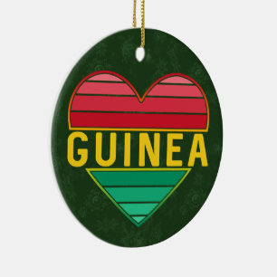 I Love Guinea, Guinean Heart Ceramic Ornament