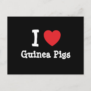 I love Guinea Pigs heart custom personalised Postcard