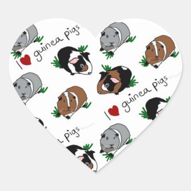 I love guinea pigs heart sticker (Front)